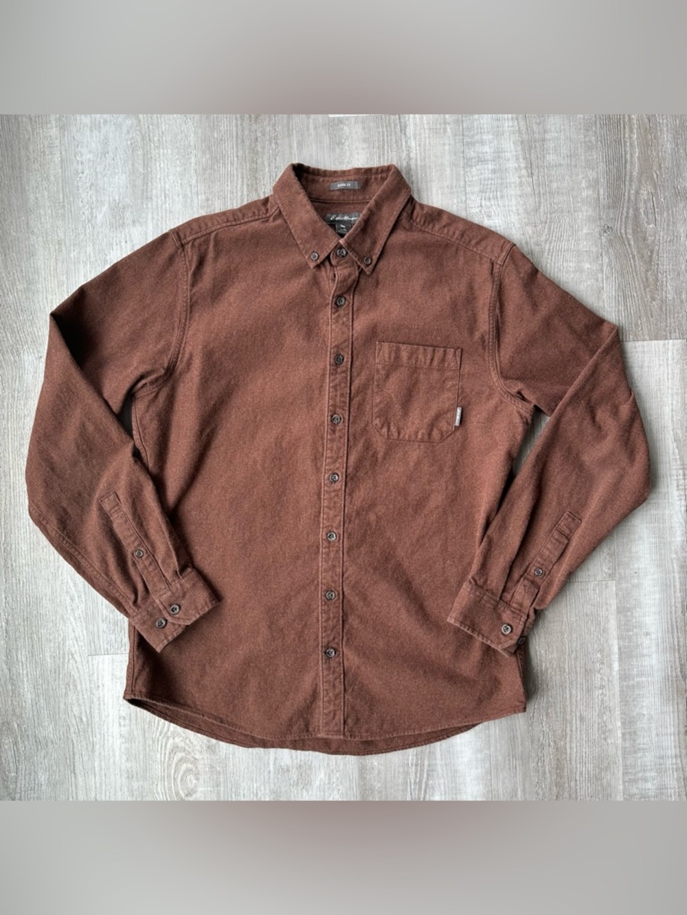 Eddie Bauer Classic Fit Brown Flannel Button Down Shirt